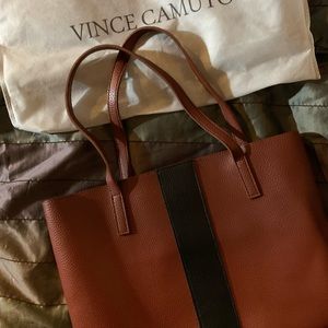 Brown black small tote bag